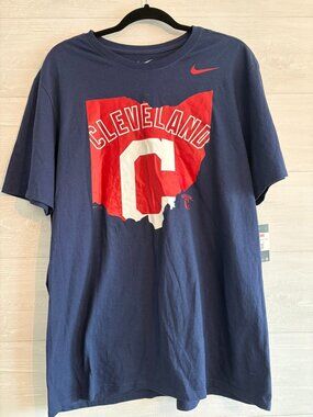 Nike Cleveland Navy Blue Color Bar Short Sleeve T Shirt Size XL NWT